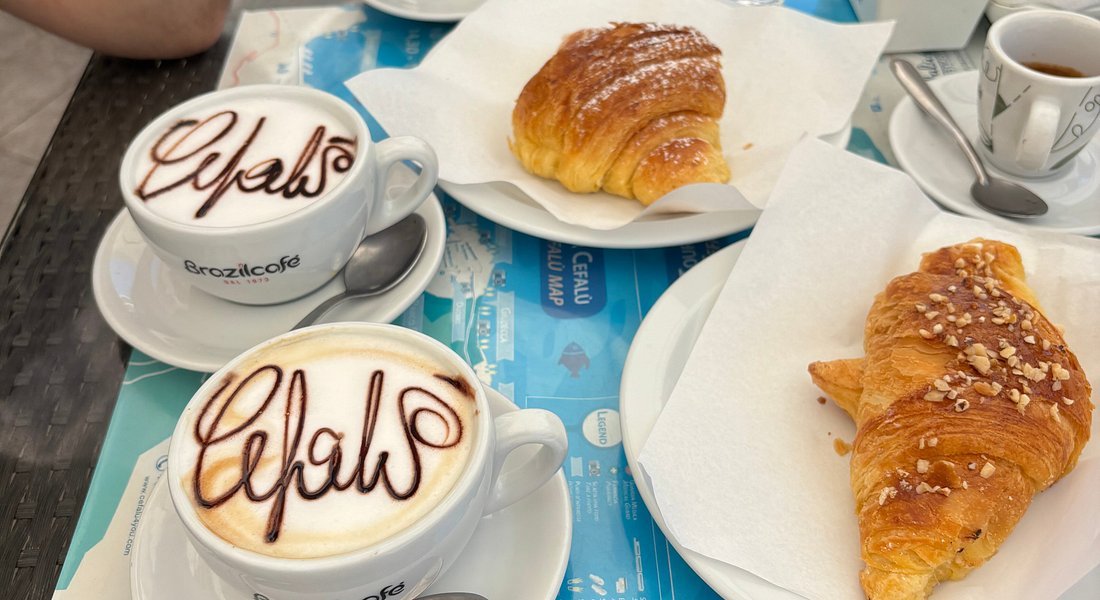Sicilian cornetti and cappuccino — the Cefalù breakfast